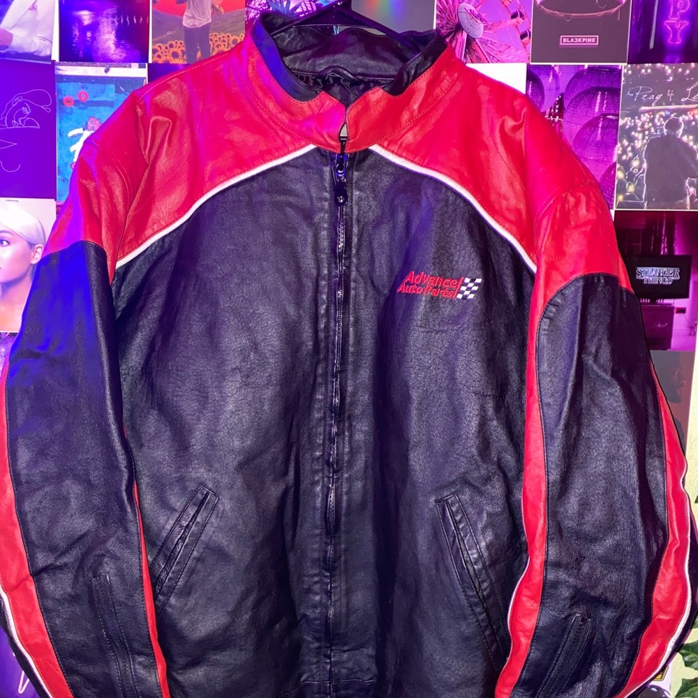 Burks bay red and black  leather jacket